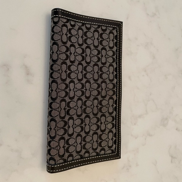 Coach Bags Coach Checkbook Cover Holder Black Coach Logo And